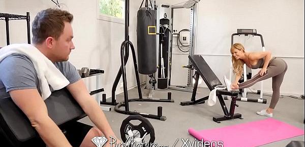  PUREMATURE Sexual training gym fuck with MILF